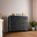 Dresser for Bedroom with 7 Fabric Drawers Storage Organizer Closet Chest Clothes Cabinet Vertical Dresser for Living Room Entryway Hallway,Black