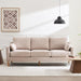Khaki Linen Sofa 83.5 Inch UltraDeep Cushioning