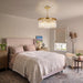Modern round Gold Chandelier, 8-Light Ceiling Fixture | 20" Small Pedant Lighting Fixture for Bedroom, Dining Room, Kitchen Island