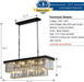 Black Crystal Chandelier Rectangular 33.5 Inch Dining