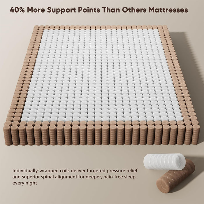 King Size Mattress, 12 Inch Hybrid Mattress King Size in a Box, Medium Firm
