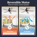 Saybrook 52 Inch Farmhouse LED Indoor Ceiling Fan with Light, Pull Chain Control, 5 Dual Finish Blades, Reversible Motor, Bronze