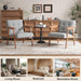Gray Upholstered Contemporary Accent Chair With Walnut