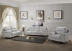 89" Leather Sofa, Silver Gray