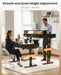 Electric Standing Desk with 3 Wooden Drawers, 48 Inch Height Adjustable Desk with Power Outlets & LED Lights, Black Sit Stand Table with Monitor Stand for Home, Office, Workstation