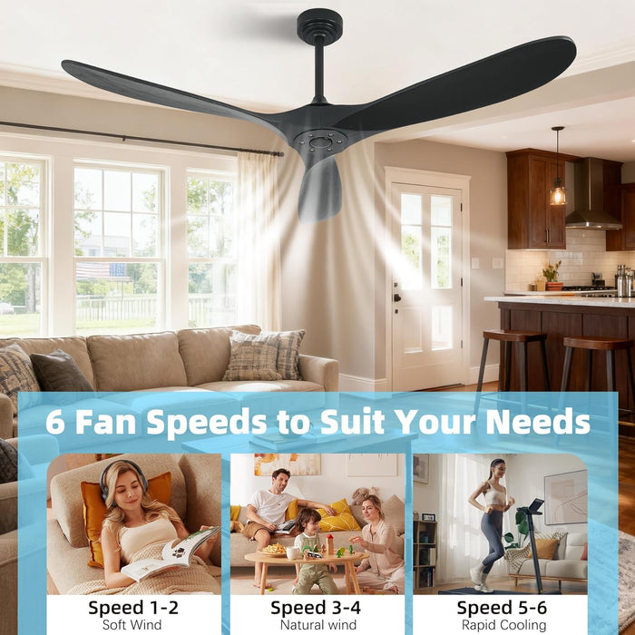 60Inch Outdoor Smart Ceiling Fan VoiceControl Remote