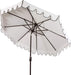 PAT8010A Collection Venice Navy and White Single Scallop 9Ft Crank Outdoor Push Button Tilt Umbrella