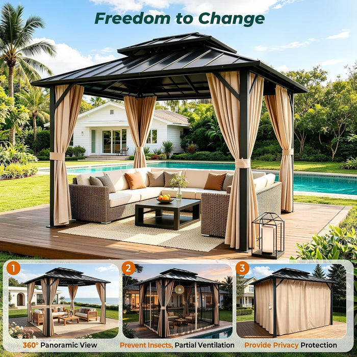 10x10 Feet Hardtop Gazebo PremiumQuality Outdoor Patio