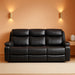 Manual Reclining Sofa - 3 Seat Recliner Sofa with Heat & Massage Function, Wall-Hugger Reclining Sofa for Living Room (Grey) | Cup Holder, Side Pocket