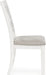 Robbinsdale Casual Upholstered Solid Wood Dining Chair with Nailhead Trim, Set of 2, White & Light Gray
