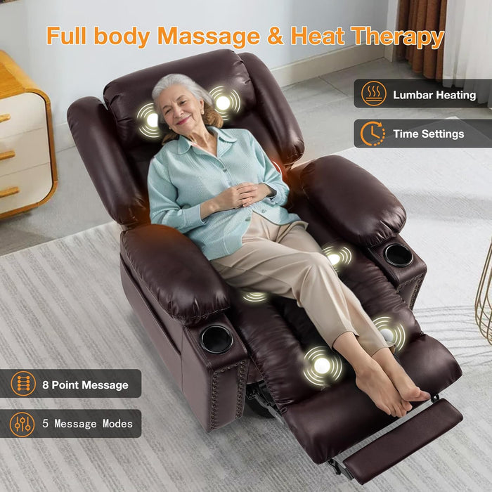 Lay-Flat Lift Chair with Heat & Massage for Seniors