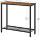 29.5" Narrow Console Table, Set of 2, Small Entryway Table with Shelf, 2 Tier Thin Sofa Table, behind Couch Table, Side Table, for Hallway, Living Room, Rustic Brown and Black BF74XGP201