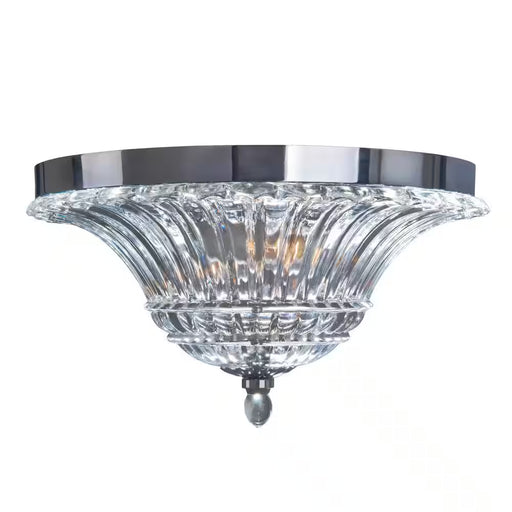 Glacier Petal Glass 2-Light Chrome Ceiling Flush Mount