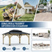 13FT X 15FT Outdoor Wooden Gazebo - Patio Wood Frame Gazebo with Galvanized Steel Hardtop, Heavy-Duty Hardtop Gazebos for Garden, Poolside, Deck, Backyard