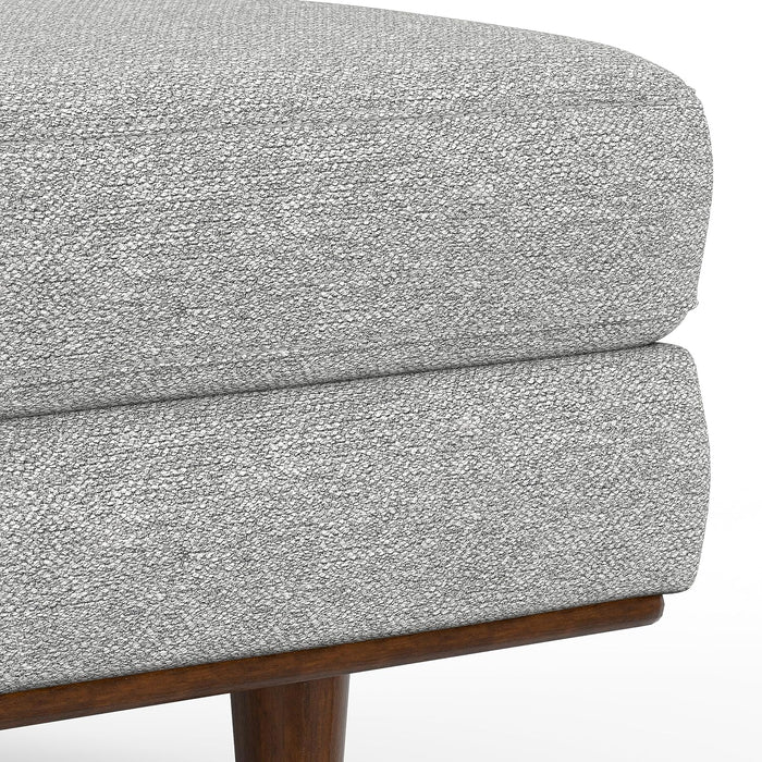 Morrison Mid-Century Modern 72 Inch Wide Sofa with Ottoman Set in Mist Grey Woven-Blend Fabric for the Living Room and Family Room