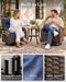 3-Piece Swivel Chairs Patio Furniture Set with 6" Thick Cushions