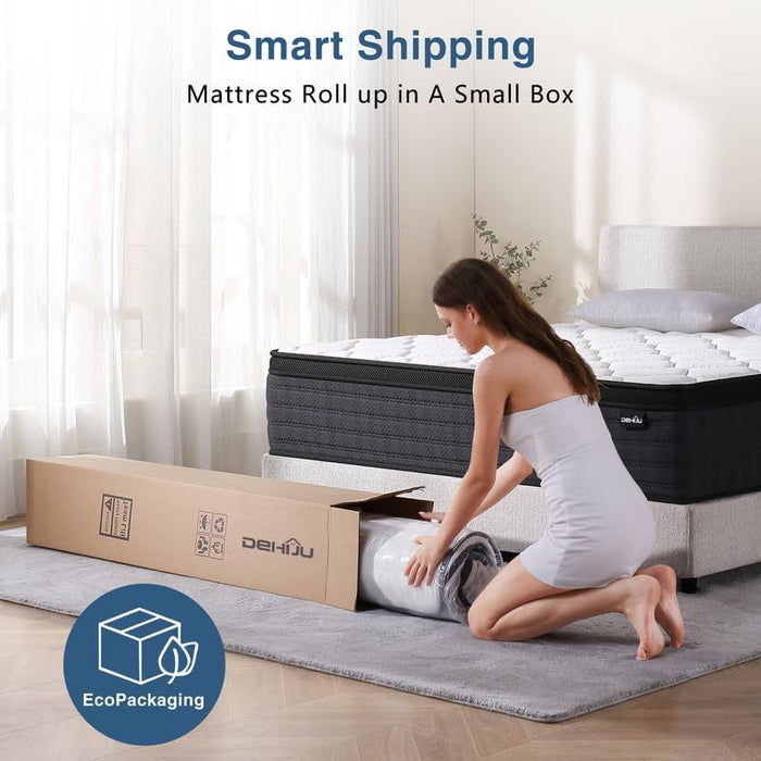 Full-Size 10-Inch Hybrid Memory Foam Mattress Pressure-Relief