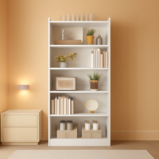 72-Inch Tall Bookcase, Modern 6-Tier White Library Bookshelf with Storage Shelves, Large Open Bookcases Wood Display Shelving Unit for Bedroom Living Room Office