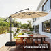 10Ft Patio Umbrella with Base Included, Outdoor Offset Cantilever Umbrella with Sandbag Base for Backyard, Garden and Pool, Easy to Tilt and Crank, Beige