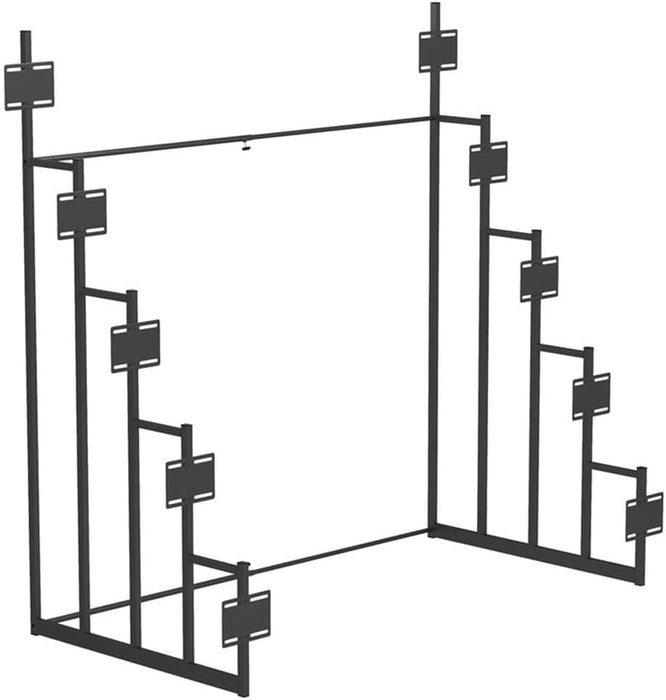 5-Tier Modern Metal Headboard Display Rack in Black