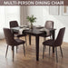 Dining Chairs Set of 4,Dining Room Chairs, Upholstered High Back Side Modern Chairs with Metal Legs, Easy‑To‑Clean Leather Kitchen Chairs for Dining Room Living Room Brown