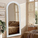71x30 Full Length Arched Mirror Handcrafted RusticWhite