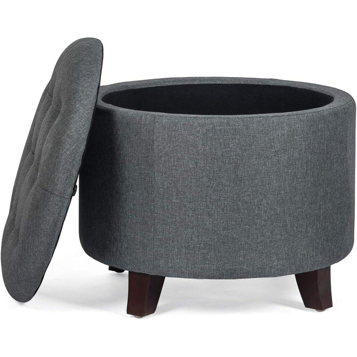 Gray Fabric round Ottoman by Designs4Comfort