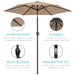 7.5Ft Heavy-Duty Outdoor Market Patio Umbrella W/ Push Button Tilt, Easy Crank, Tan