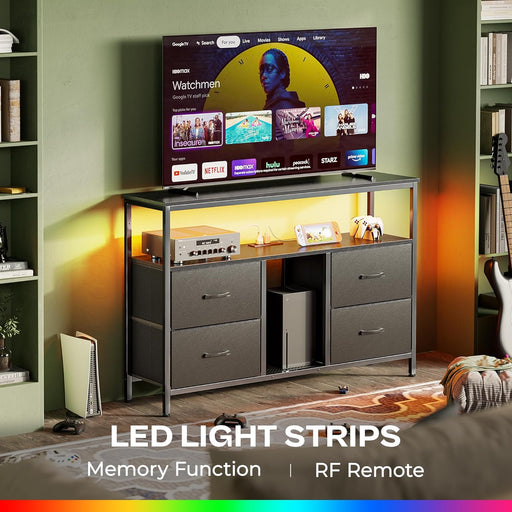 Black TV Stand with LED Lights