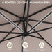 11FT Solar Powered LED Light Cantilever Patio Umbrella with Base Included, Large Cantilever Umbrella with 360°Rotation, Heavy-Duty Offset Outdoor Umbrella for Patio,Pool,Backyard (Champagne)