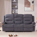 Oversized Recliner Sofa with Heat and Massage, Big Large 3-Seater RV Recliner Couch Sofa for Living Room, Wall-Hugger Reclining Sofa with Cup Holders and USB Port(Fabric, Grey)