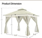10x10 PatioOutdoor Gazebo Weather Resistant Double Roofs