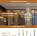Modern Crystal Chandelier, 5-Light Farmhouse White Chandelier for Dining Room Vintage Hanging Pendant Light Fixtures round Chandelier for Kitchen Island Entryway Foyer Bedroom Office Bar