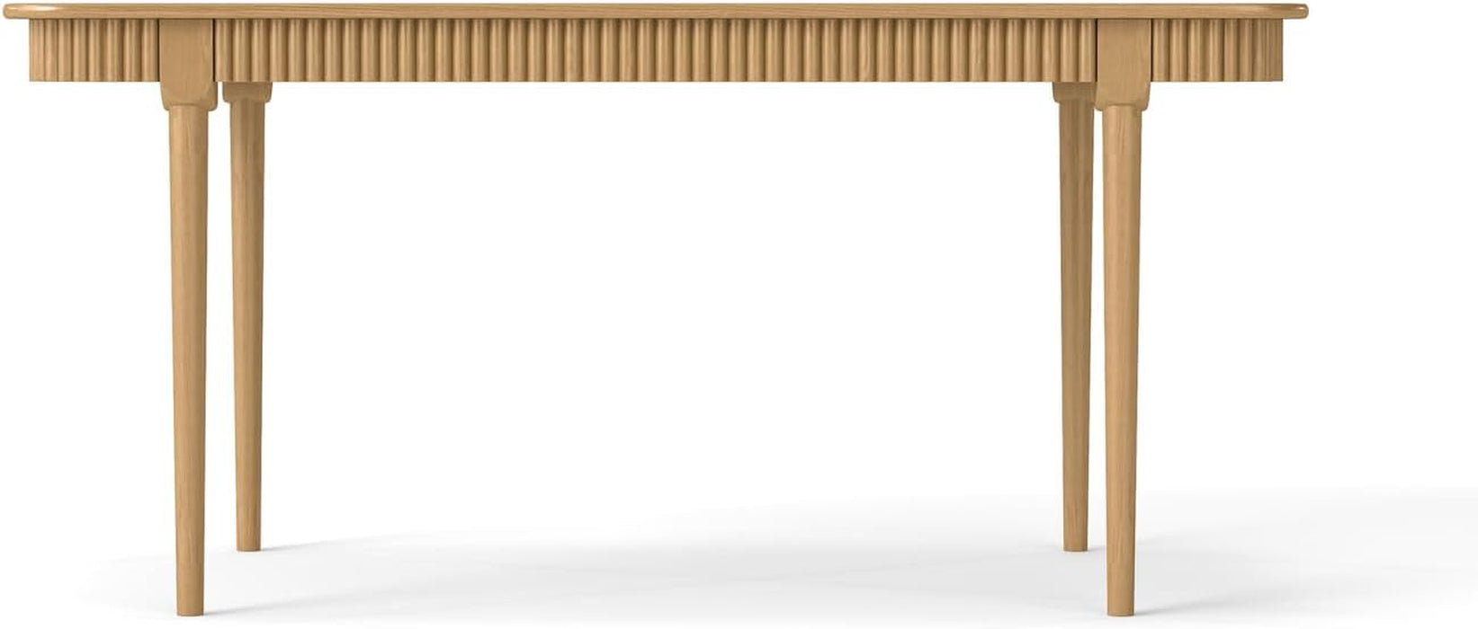 63 Inch Farmhouse Dining Table, Solid Wood Rustic Dining Room Table for 4-6 Seats, Modern Wooden Rectangular Dinner Table for Kitchen, Home Office, Conference Room, Easy Assembly, Natural