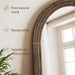 65"X22" Arched Full Length Mirror with Solid Wood Frame, Walnut