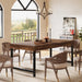 Farmhouse Dining Table for 4-6 People, 55 Inches Industrial Rectangular Kitchen Dinner Table with Heavy-Duty Metal Legs for Home, Dining Room, Small Space, Walnut