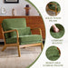 Olive Green Mid Century Chenille Upholstered Armchair