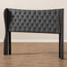 Cadence King Winged Panel Headboard in Dark Gray
