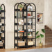 78.7 Inches Towering Arched Corner Bookshelf Black