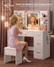 FortyThreeInch Vanity Desk With Integrated ChargingStation