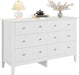 White 6-Drawer Dresser with Deep Space