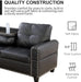 Sectional Couches for Living Room Furniture Sets,L-Shaped Couch W/Cup Holders,Faux Leather Nailhead Trim Sofas with Storage Ottoman and Chaise Lounge for Small Space Apartment-Gray