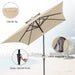 6.6 X 10 Ft Rectangular Patio Umbrella, Outdoor Market Table Umbrella with Push Button Tilt and Crank, Double-Tier Vent, 6 Ribs, Rectangle Patio Umbrella for Backyard, Deck, Pool, Fits 4–6 Chairs and Tables (Beige)