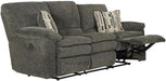 Maxim Power Reclining Sofa in Soft Charcoal Gray Polyester Fabric