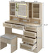 Vanity Table With Electroluminescent LED Mirror Natural