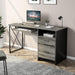 Office Desk with Drawers, 55 Inch Industrial Computer Desk with Storage, Wood Teacher Desk with Keyboard Tray & File Drawer for Home Office, Dark Gray Oak