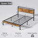 Easy Assembly Queen Bed Frame & Headboard Footboard,Underbed Storage