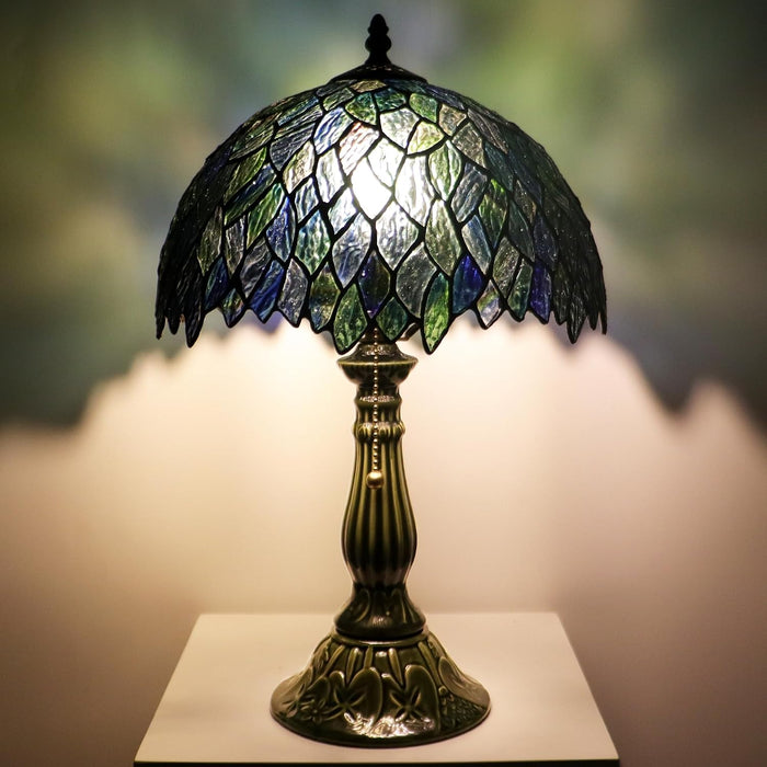Tiffany Style Stained Glass Table Lamp 18.5 Inch - Multicolor Leaf