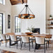 23.6 Inch Wood Wagon Wheel Chandelier 4-Light Farmhouse Chandelier