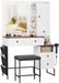 Farmhouse Makeup Vanity Desk With Illuminated Mirror